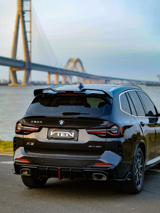BMW X3 s/x Drive30 G01 LCI & IX3 BEV G08 LCI 2022-ON with Aftermarket Parts - Rear Diffuser & Corner Splitter PP / ABS from VTEN