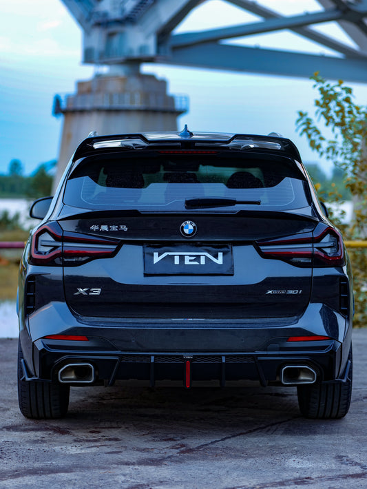 BMW X3 s/x Drive30 G01 LCI & IX3 BEV G08 LCI 2022-ON with Aftermarket Parts - Rear Diffuser & Corner Splitter PP / ABS from VTEN