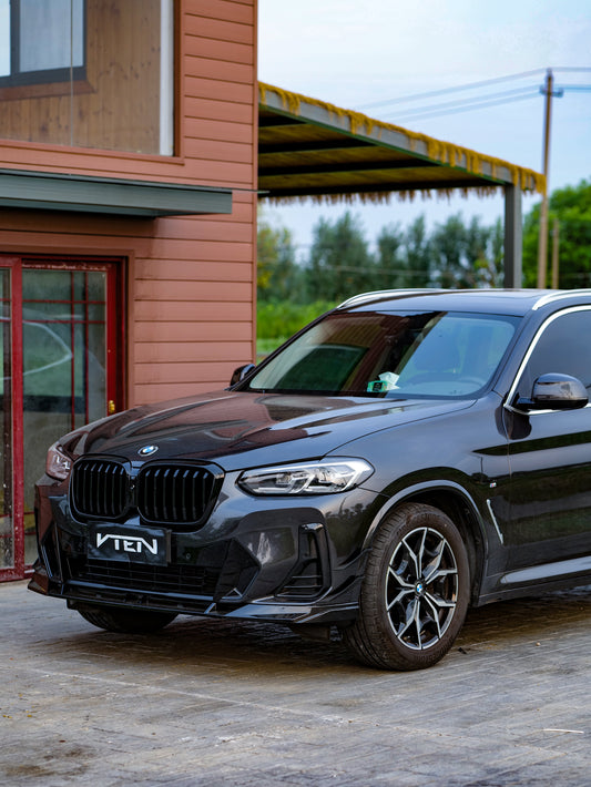 BMW X3 M40 s/x Drive30 G01 LCI & X4 M40 xDrive30 G02 LCI & IX3 BEV G08 LCI 2022-ON with Aftermarket Parts - Front Lip PP from VTEN