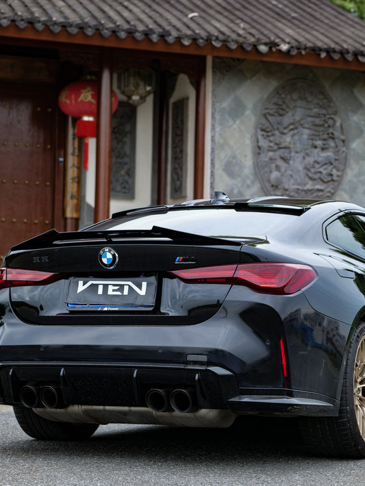 BMW 4 series 430i M440i G22 2020-ON & M4 / M4C / M4CS G82 2021-ON with Aftermarket Parts - Rear Lip Spoiler ABS from VTEN