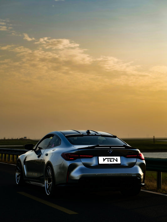 BMW 4 series 430i M440i G22 2020-ON & M4 / M4C / M4CS G82 2021-ON with Aftermarket Parts - Rear Lip Spoiler ABS from VTEN