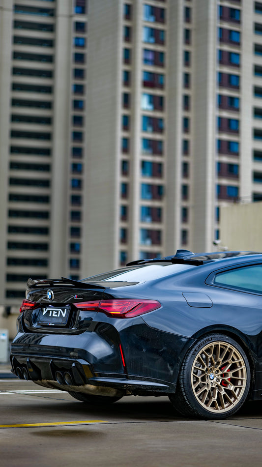 BMW 4 series 430i M440i G22 2020-ON & M4 / M4C / M4CS G82 2021-ON with Aftermarket Parts - Rear Lip Spoiler ABS from VTEN