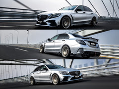 Mercedes Benz C-Class C63S C63 C43 AMG C450 C300 W205 Sedan 2015 2016 2017 2018 2019 2020 2021 with Aftermarket Parts - Rear Lip Spoiler ABS from VTEN