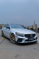 Mercedes Benz C-Class C300 W205 Sedan Facelift 2019 2020 2021 with Aftermarket Parts - Front Canards PP from VTEN