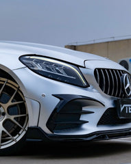 Mercedes Benz C-Class C300 W205 Sedan Facelift 2019 2020 2021 with Aftermarket Parts - Front Canards PP from VTEN