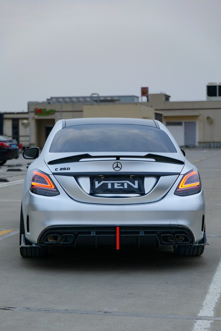 Mercedes Benz C-Class C63S C63 C43 AMG C450 C300 W205 Sedan 2015 2016 2017 2018 2019 2020 2021 with Aftermarket Parts - Rear Lip Spoiler ABS from VTEN