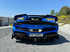 Ferrari 296 GTB GTS with Aftermarket Parts - Rear Ducktail Spoiler & GT Wing FRP / Carbon Fiber from Ventus Veloce