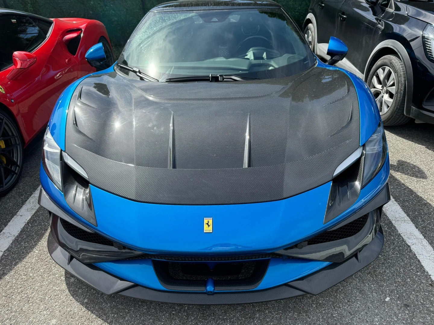 Ferrari 296 GTB GTS with Aftermarket Parts - Headlight Trim Cover FRP / Carbon Fiber from Ventus Veloce