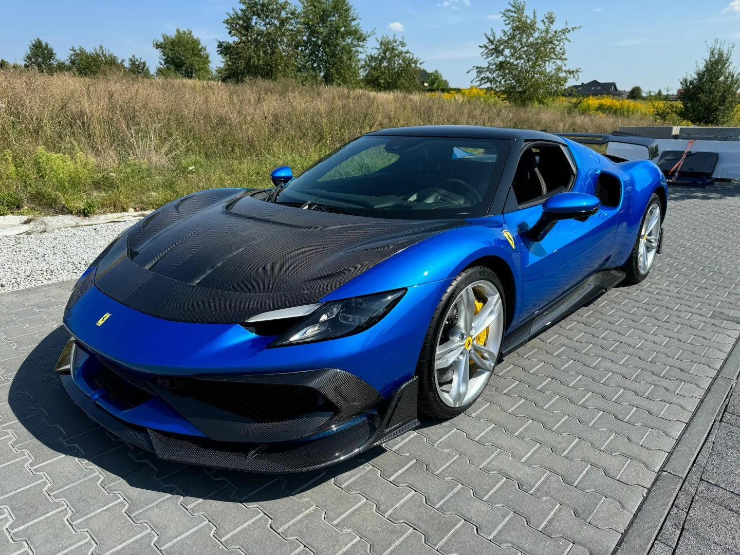 Ferrari 296 GTB GTS with Aftermarket Parts - Headlight Trim Cover FRP / Carbon Fiber from Ventus Veloce
