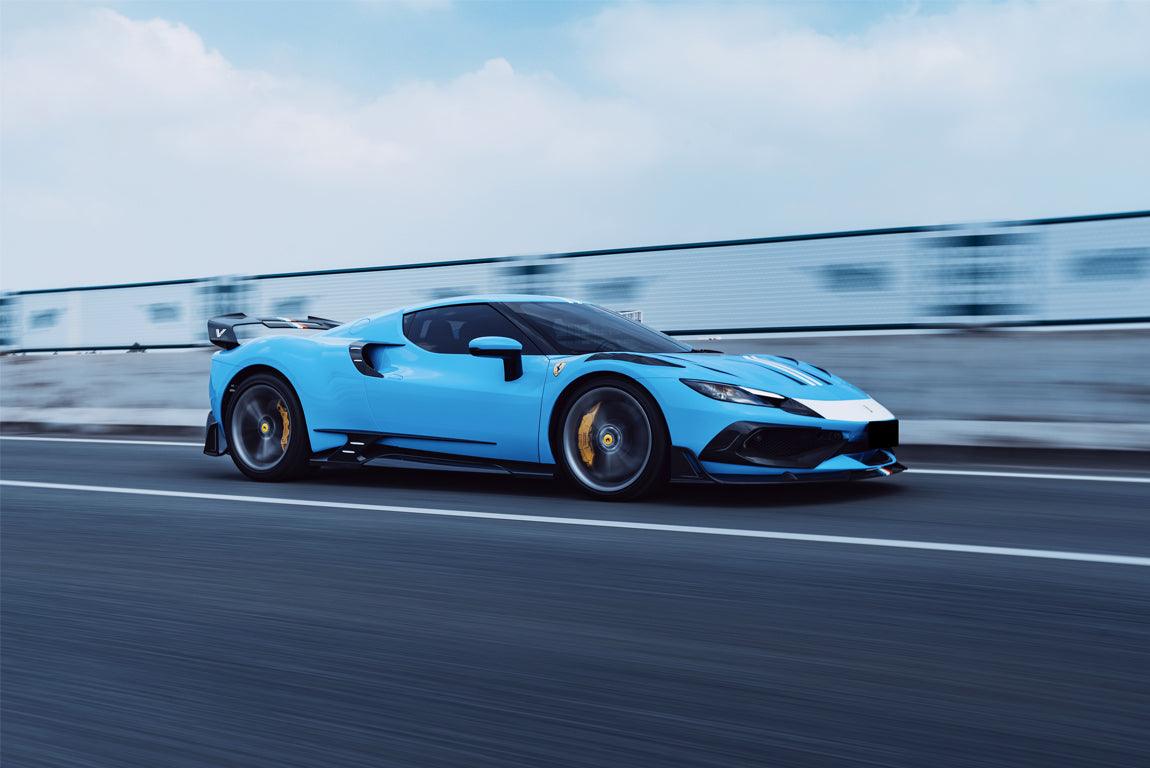 Ferrari 296 GTB GTS with Aftermarket Parts - Side Skirts FRP / Carbon Fiber from Ventus Veloce
