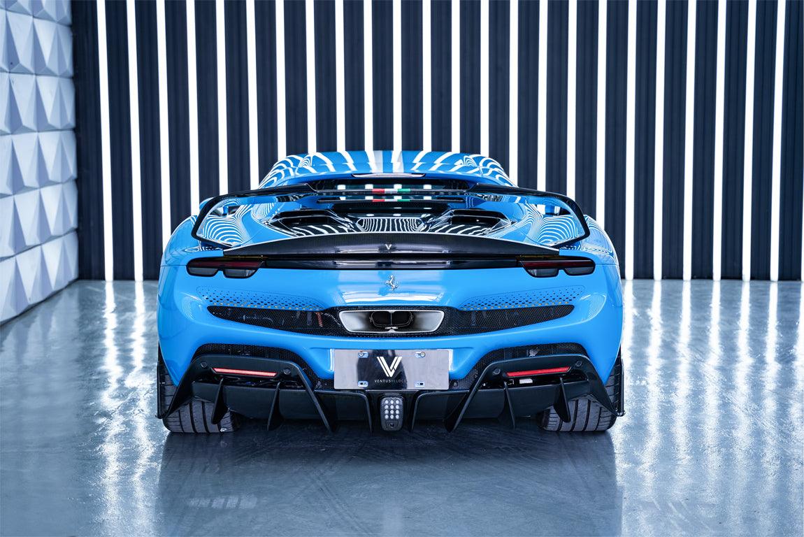 Ferrari 296 GTB with Aftermarket Parts - Rear Engine Cover FRP / Double-sided Carbon Fiber from Ventus Veloce