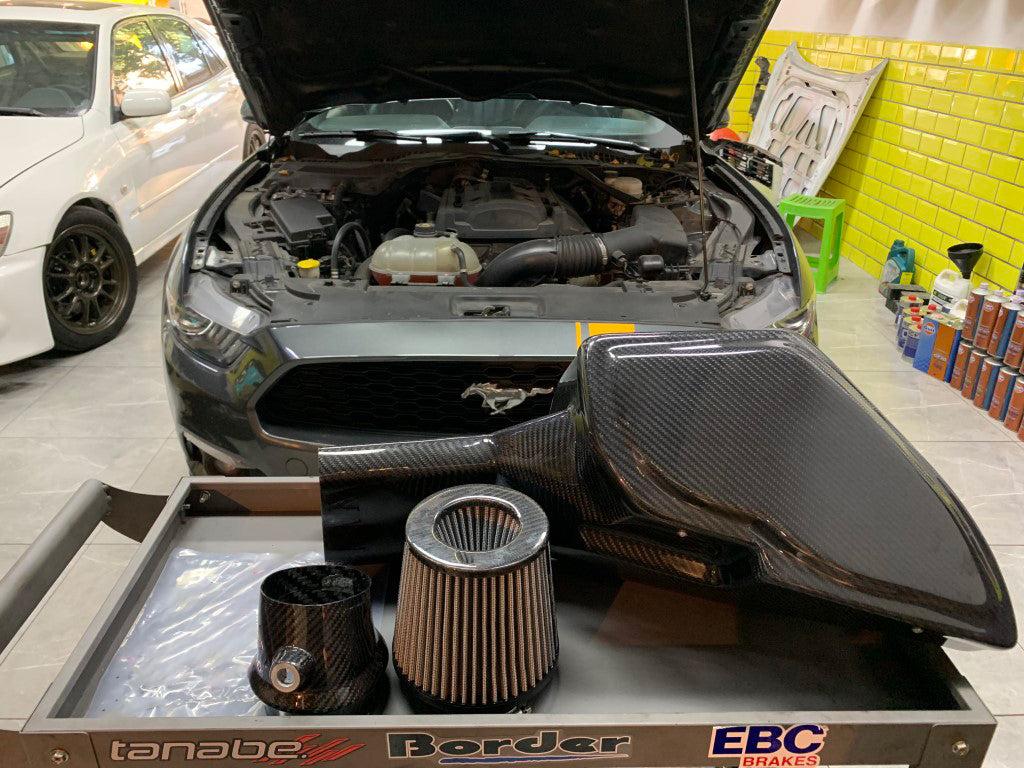 Ford Mustang Ecoboost 2.3L 2015 2016 2017 2018 2019 2020 2021 2022 2023 with Aftermarket Parts - Air Intake Systems Pre-preg Carbon Fiber from Ventus Veloce