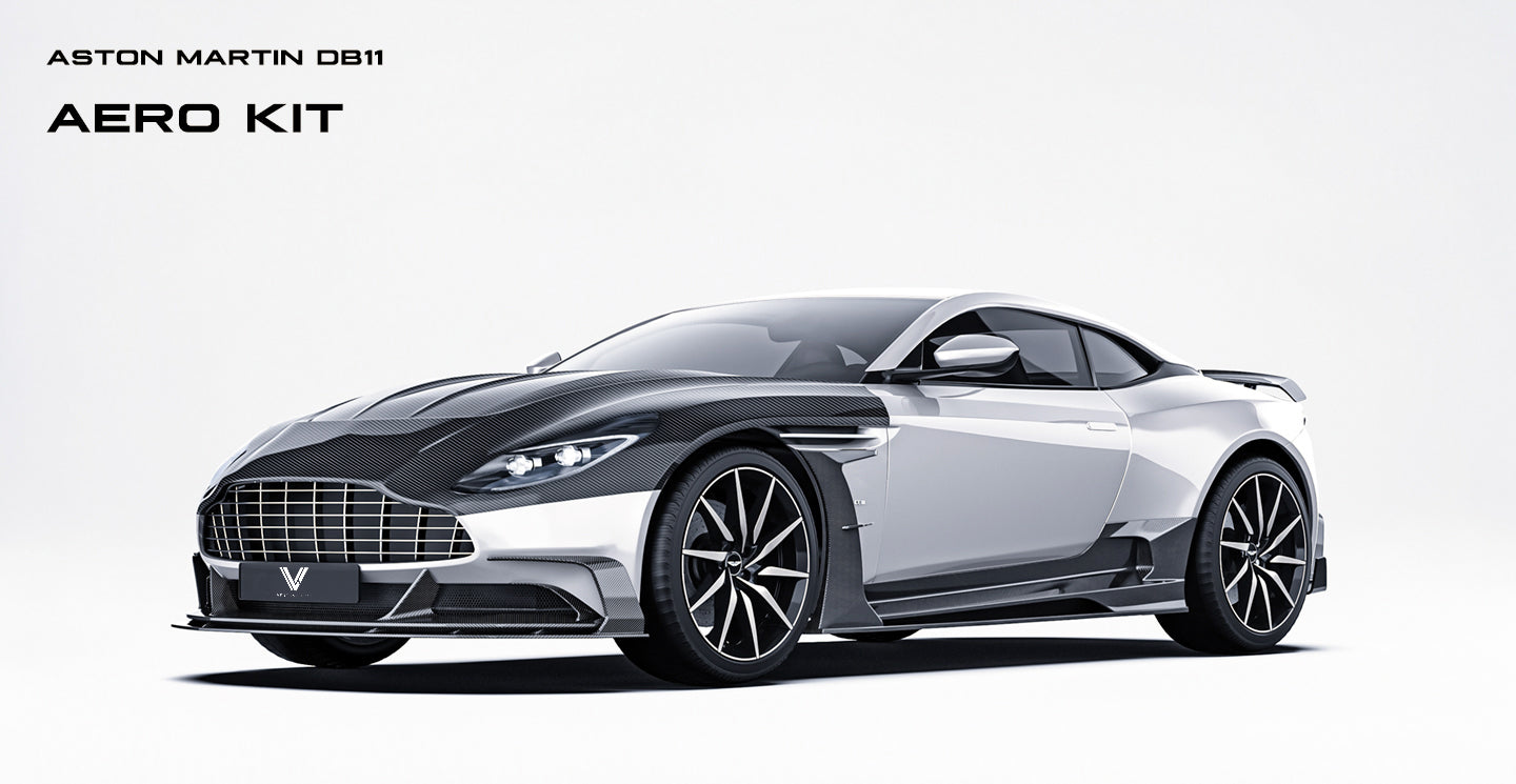 Aston Martin DB11 V8 V12 2017 2018 2019 2020 2021 2022 2023 with Aftermarket Parts - Fender Trim Carbon Fiber from Ventus Veloce