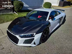 Audi R8 Gen 2 2017 2018 2019 2020 2021 2022 2023 with Aftermarket Parts - Vented Hood Bonnet Carbon Fiber from Ventus Veloce