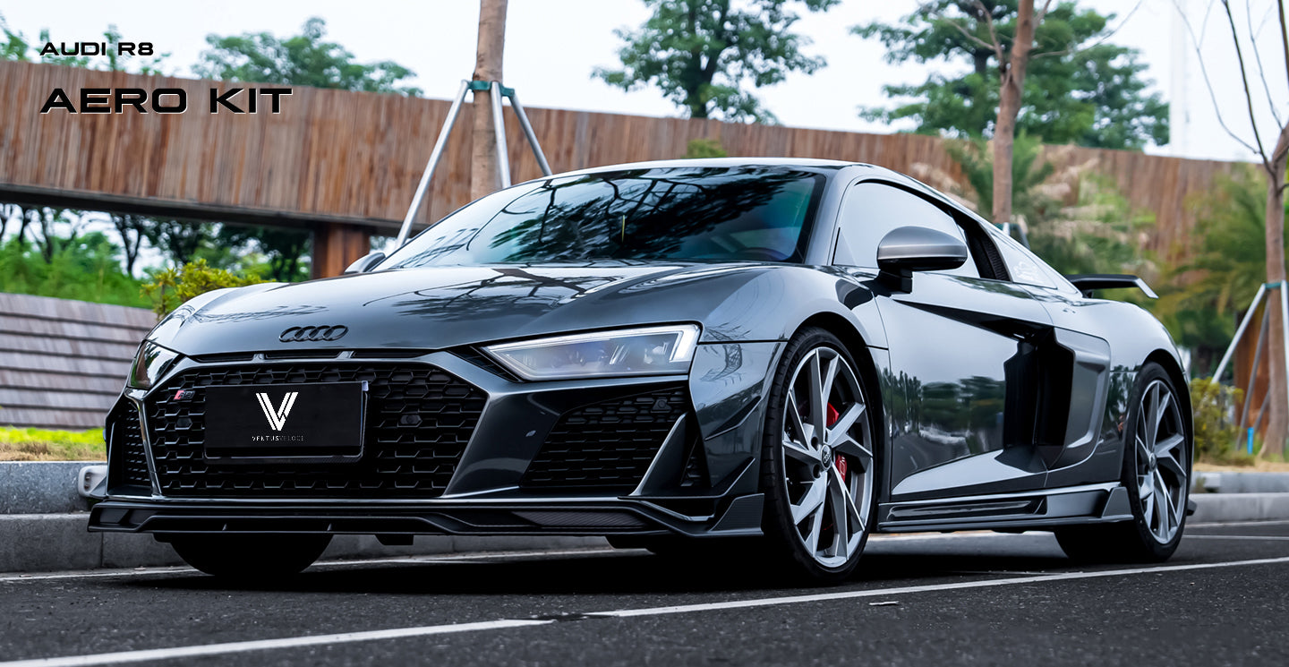 Audi R8 Gen 2 2020 2021 2022 2023 with Aftermarket Parts - Front Canards Carbon Fiber from Ventus Veloce