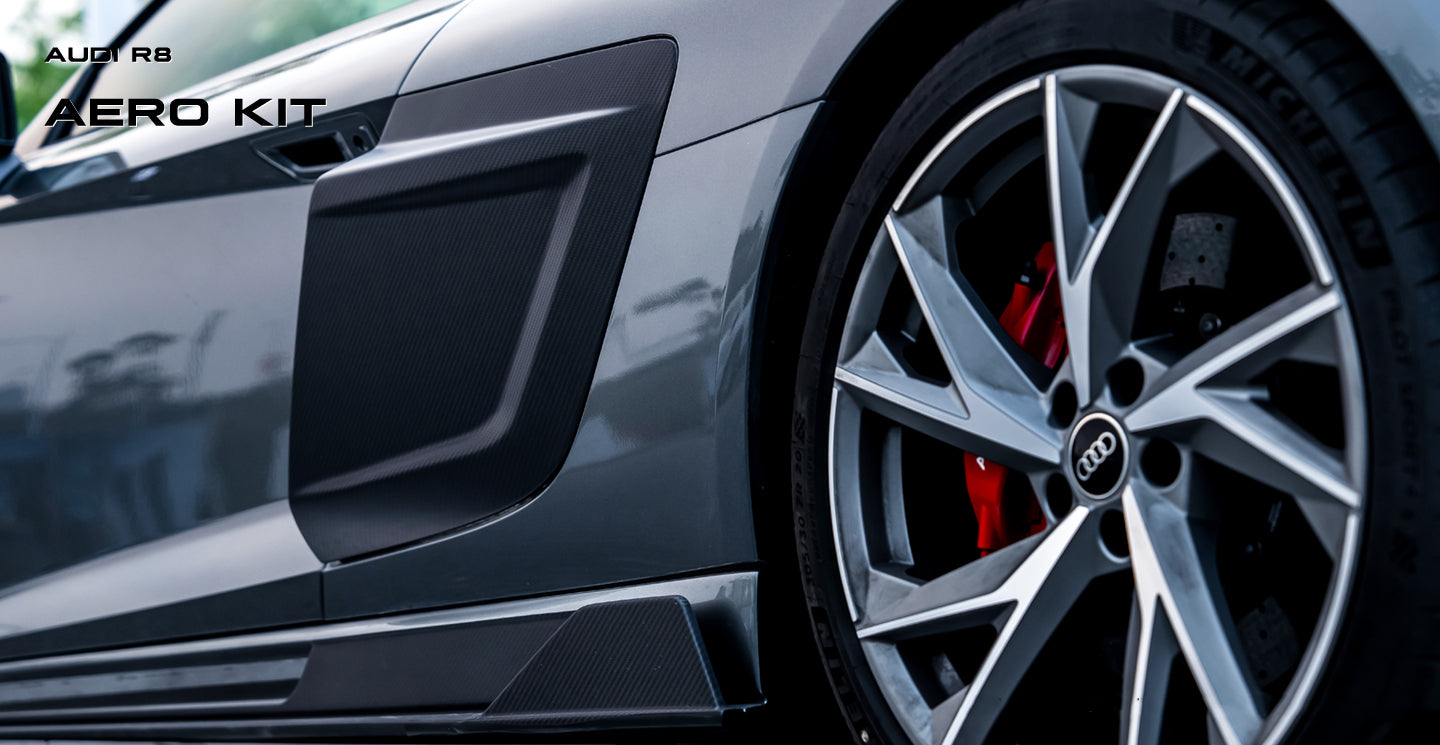Audi R8 Gen 2 2020 2021 2022 2023 with Aftermarket Parts - Side Blades Carbon Fiber from Ventus Veloce
