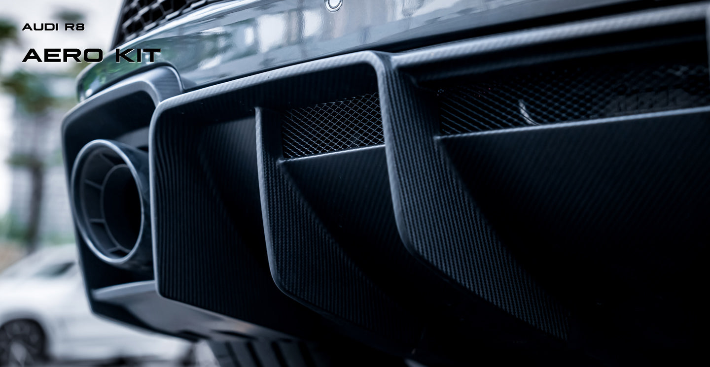 Audi R8 Gen 2 2020 2021 2022 2023 with Aftermarket Parts - Rear Diffuser Carbon Fiber from Ventus Veloce