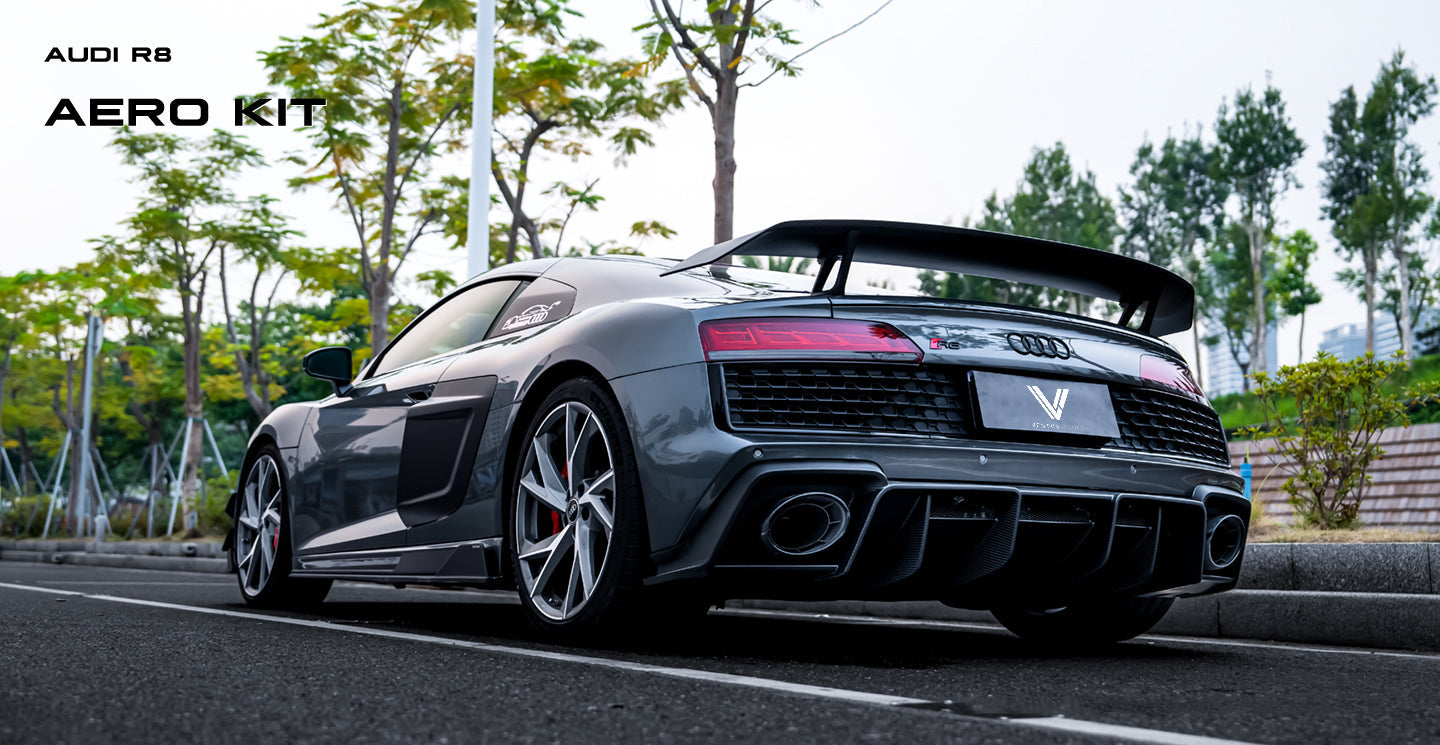 Audi R8 Gen 2 2020 2021 2022 2023 with Aftermarket Parts - Side Skirts Carbon Fiber from Ventus Veloce