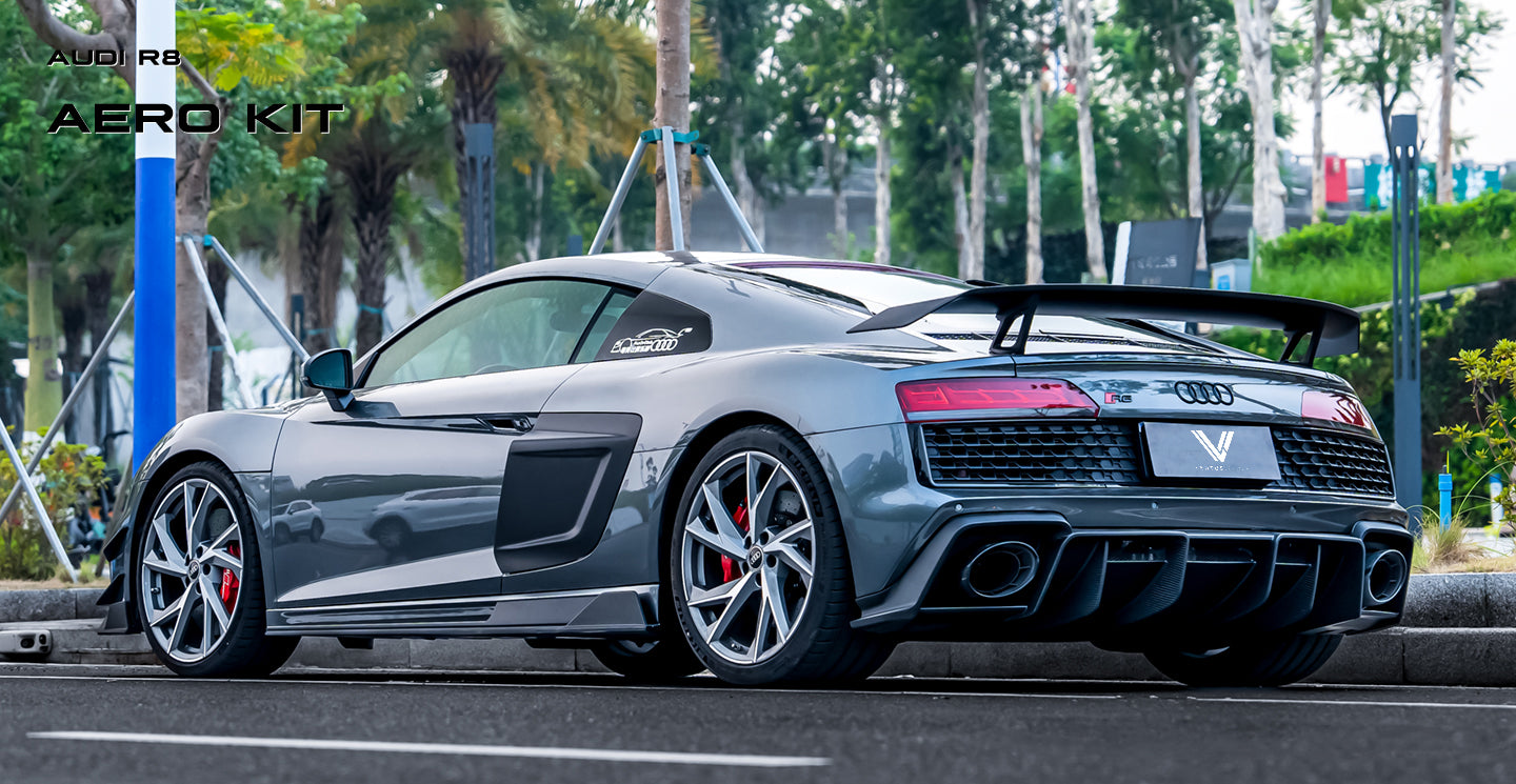 Audi R8 Gen 2 2020 2021 2022 2023 with Aftermarket Parts - Rear Diffuser Carbon Fiber from Ventus Veloce