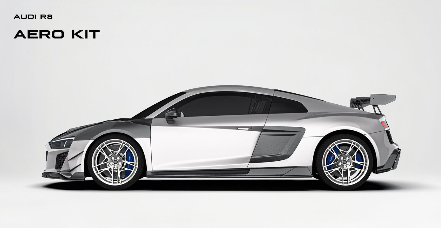 Audi R8 Gen 2 2020 2021 2022 2023 with Aftermarket Parts - Side Skirts Carbon Fiber from Ventus Veloce