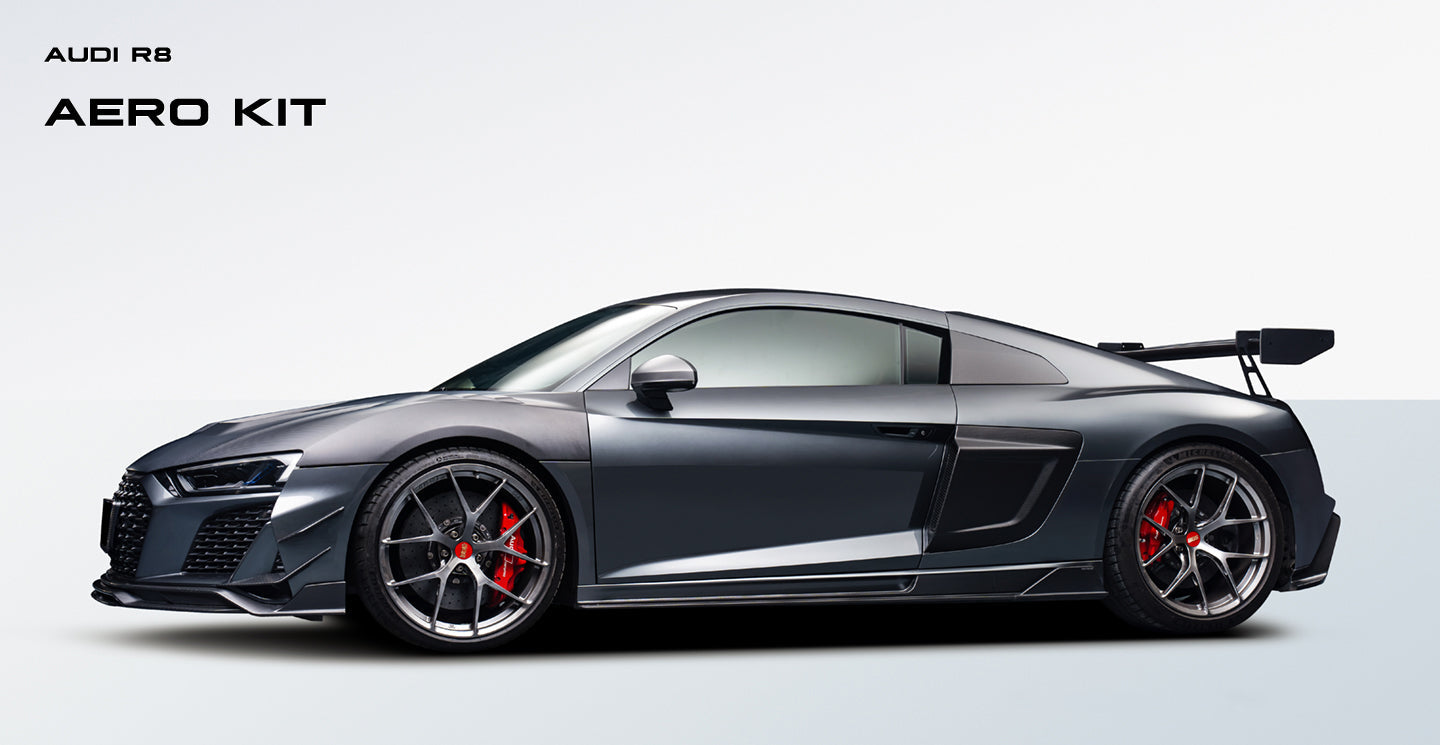 Audi R8 Gen 2 2020 2021 2022 2023 with Aftermarket Parts - Front Lip Carbon Fiber / FRP from Ventus Veloce