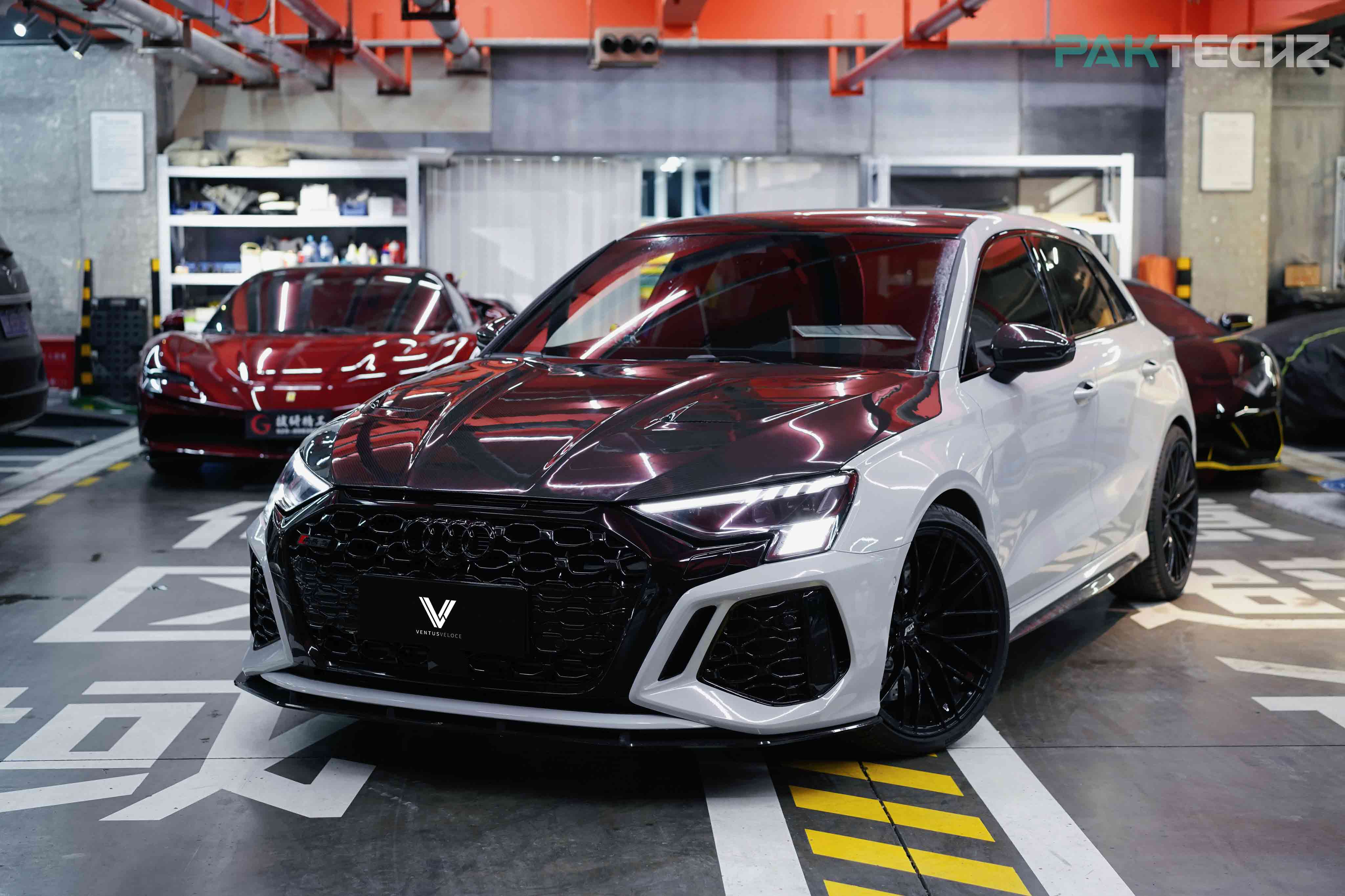 Audi RS3 8Y 2022-ON with Aftermarket Parts - V1 Style Real Carbon Fiber Side Skirts from Ventus Veloce