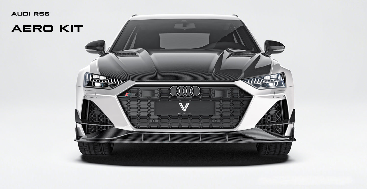 Audi RS6 & RS7 C8 2020-ON with Aftermarket Parts - Front Canards Carbon Fiber from Ventus Veloce
