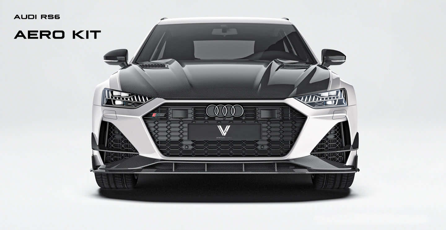 Audi RS6 & RS7 C8 2020-ON with Aftermarket Parts - Front Lip Carbon Fiber from Ventus Veloce