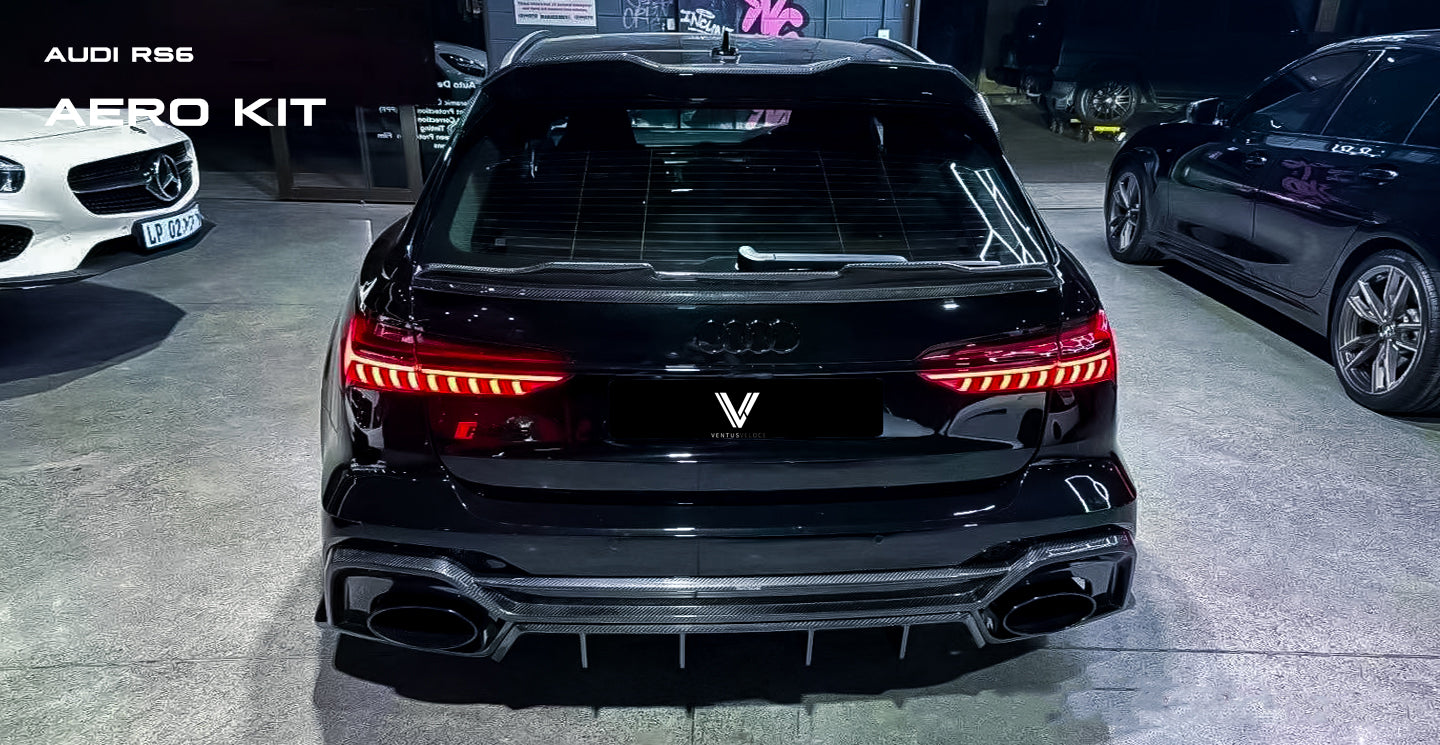 Audi RS6 C8 2020-ON with Aftermarket Parts - Rear Roof Spoiler Carbon Fiber from Ventus Veloce
