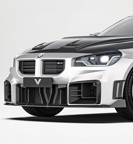 BMW M2CS M2 G87 2023-ON with Aftermarket Parts - V1 Front Lip Dry Pre-preg Carbon Fiber from Ventus Veloce