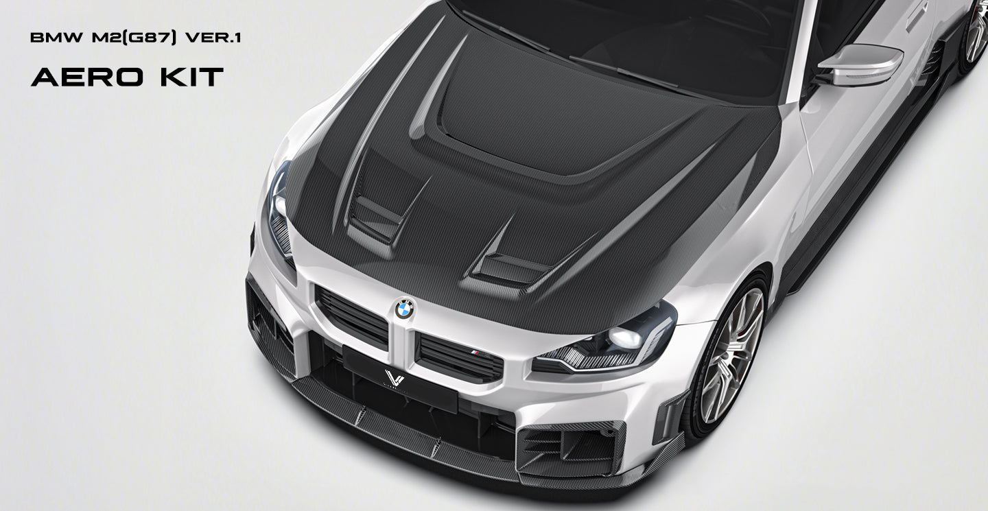 BMW M2CS M2 G87 2023-ON with Aftermarket Parts - V1 Front Lip Dry Pre-preg Carbon Fiber from Ventus Veloce