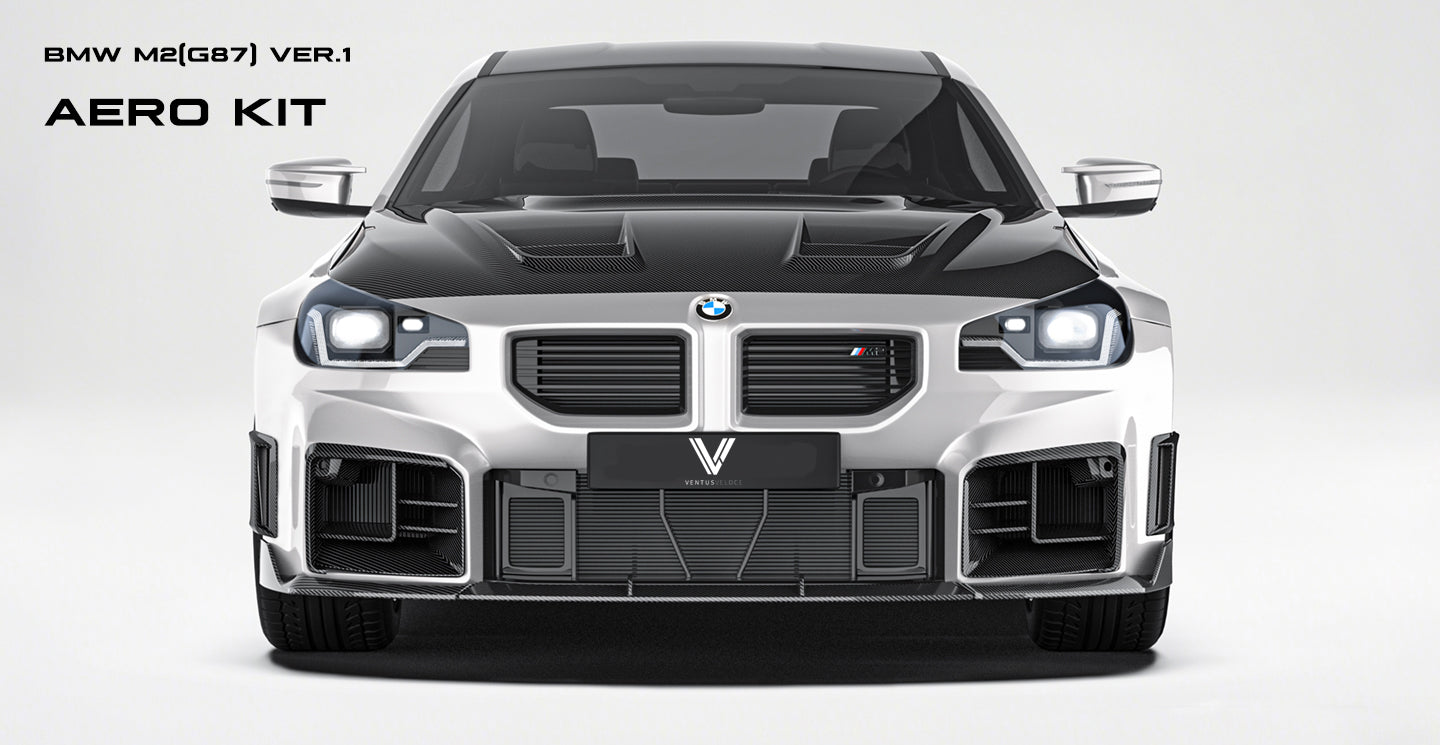 BMW M2CS M2 G87 2023-ON with Aftermarket Parts - Front Side Intake Vent Replacement Trim Dry Pre-preg Carbon Fiber from Ventus Veloce