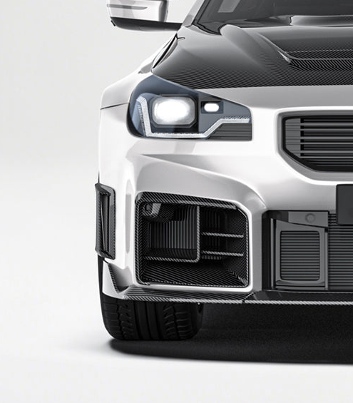 BMW M2CS M2 G87 2023-ON with Aftermarket Parts - Front Side Intake Vent Replacement Trim Dry Pre-preg Carbon Fiber from Ventus Veloce