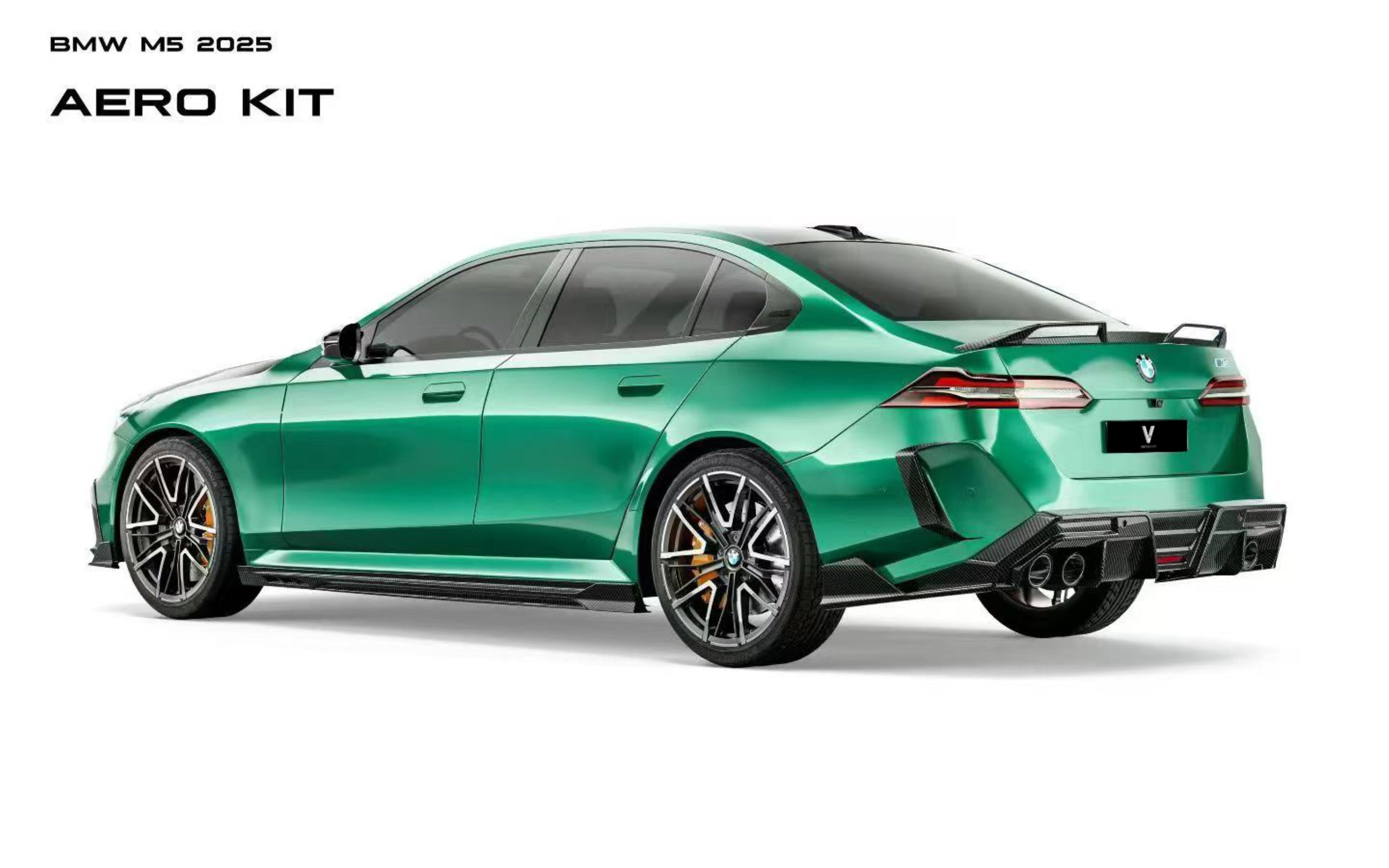 BMW M5 M5C G90 G99 2025-ON with Aftermarket Parts - Rear Bumper Canards Dry Pre-preg Carbon Fiber from Ventus Veloce