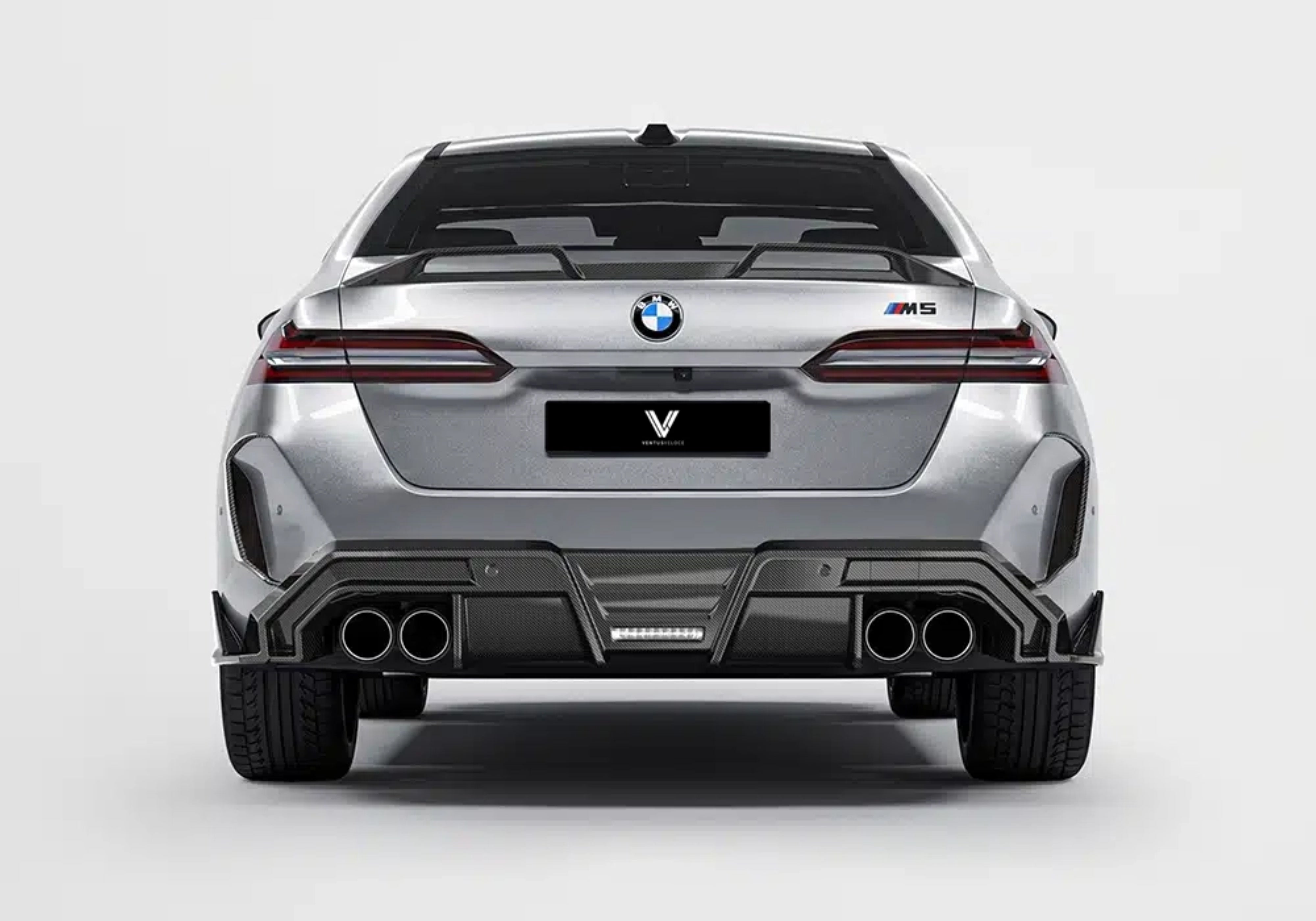 BMW M5 M5C G90 G99 2025-ON with Aftermarket Parts - Rear Bumper Canards Dry Pre-preg Carbon Fiber from Ventus Veloce