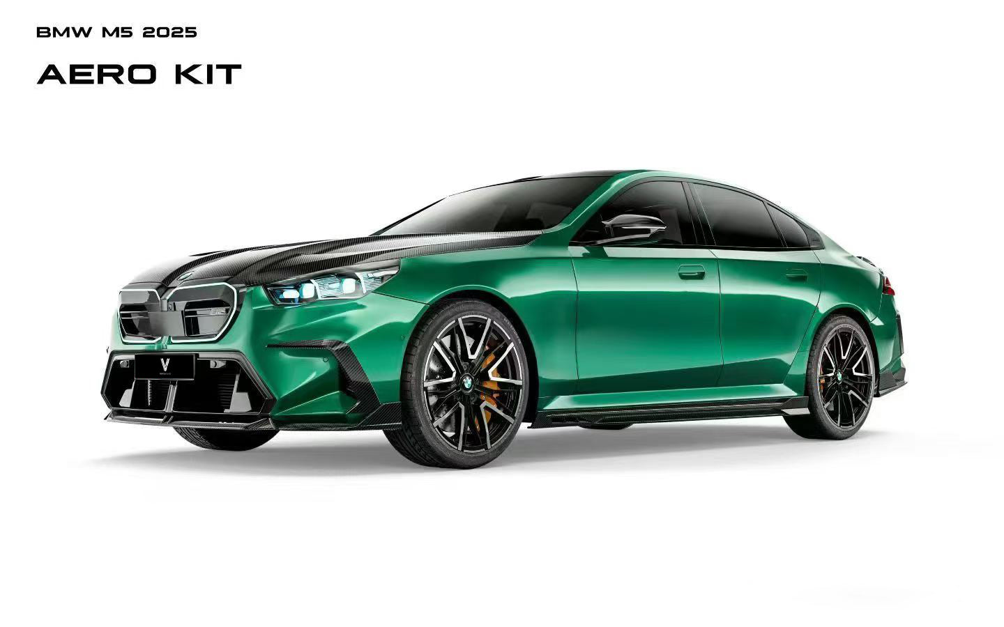 BMW M5 M5C G90 G99 2025-ON with Aftermarket Parts - Front Canards Dry Pre-preg Carbon Fiber from Ventus Veloce