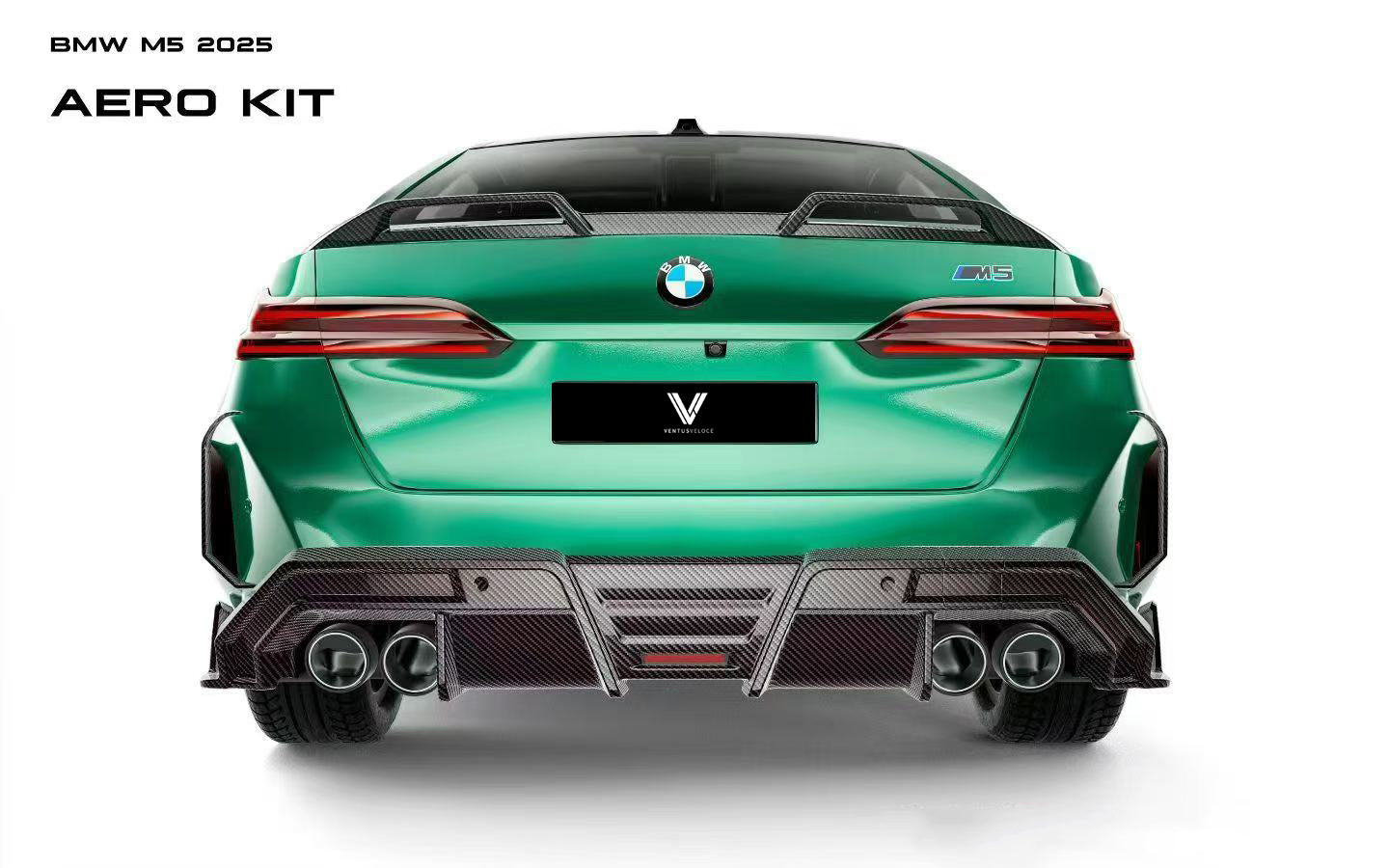 BMW M5 M5C G90 G99 2025-ON with Aftermarket Parts - Rear Bumper Canards Dry Pre-preg Carbon Fiber from Ventus Veloce