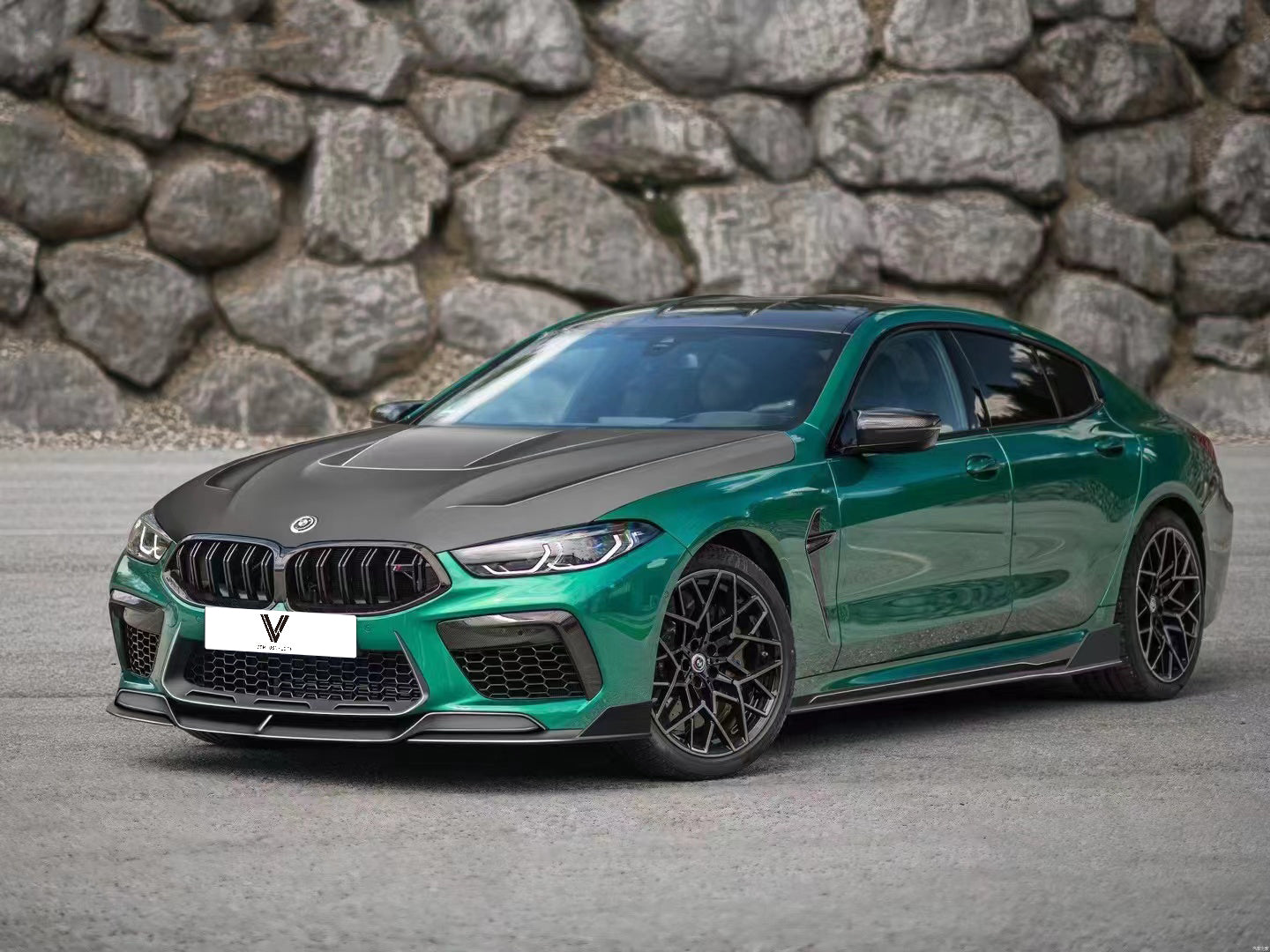 BMW M8 M8C F91 F92 F93 2019-ON with Aftermarket Parts - PT Hood Trim Pre-preg Carbon Fiber from Ventus Veloce