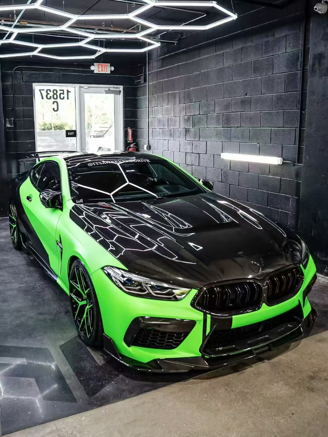 BMW M8 M8C F91 F92 F93 2019-ON with Aftermarket Parts - PT Hood Trim Pre-preg Carbon Fiber from Ventus Veloce
