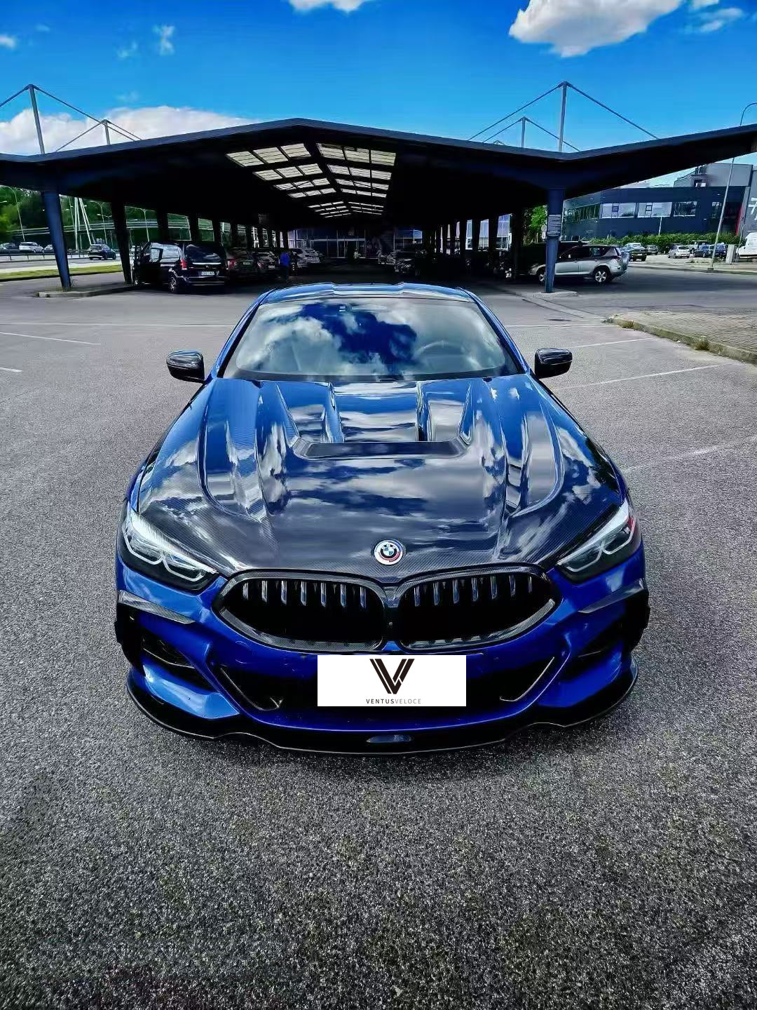 BMW M8 M8C F91 F92 F93 2019-ON with Aftermarket Parts - PT Hood Trim Pre-preg Carbon Fiber from Ventus Veloce