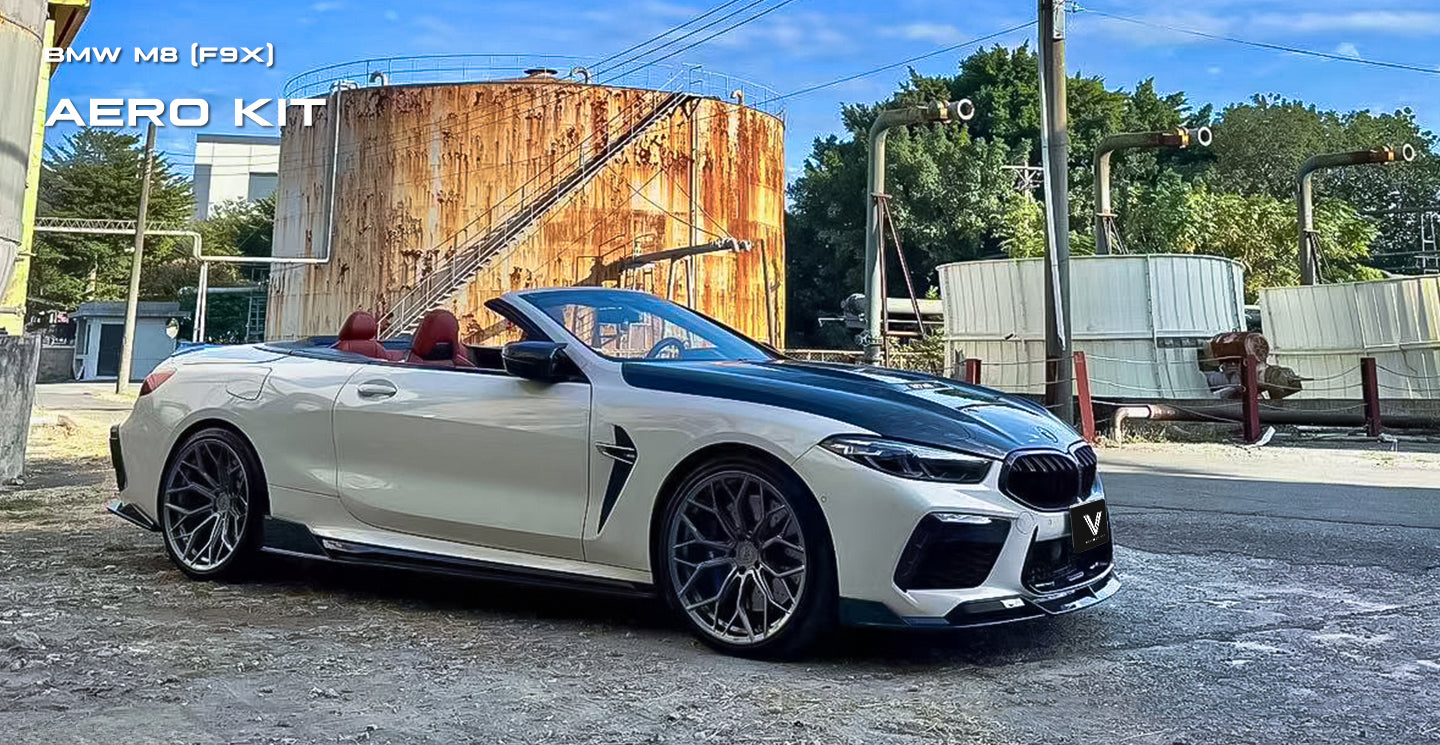 BMW M8 M8C F91 F92 F93 2019-ON with Aftermarket Parts - PT Hood Trim Carbon Fiber from Ventus Veloce