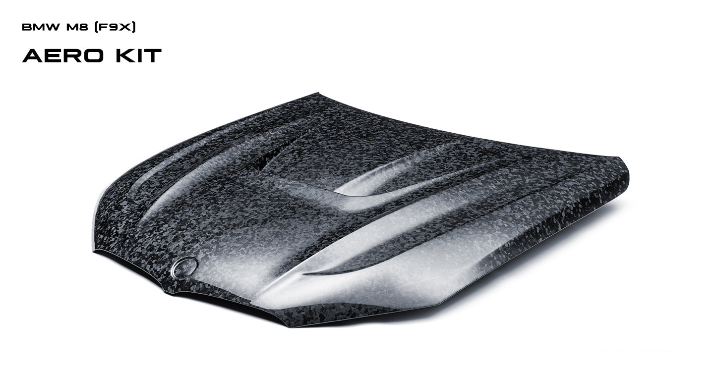 BMW M8 M8C F91 F92 F93 2019-ON with Aftermarket Parts - PT Hood Trim Carbon Fiber from Ventus Veloce