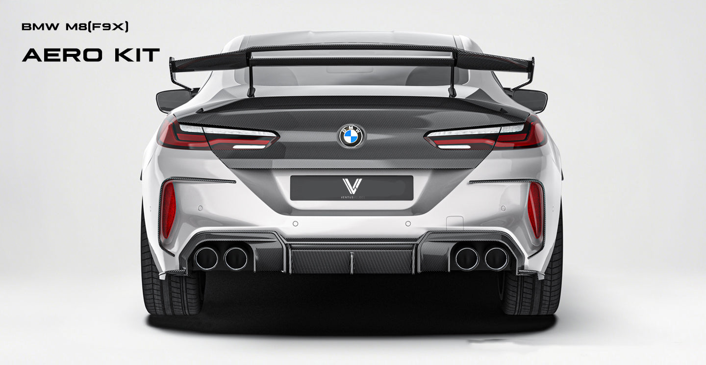 BMW M8 M8C F91 F92 F93 2019-ON with Aftermarket Parts - PT Rear Diffuser Pre-preg Carbon Fiber from Ventus Veloce