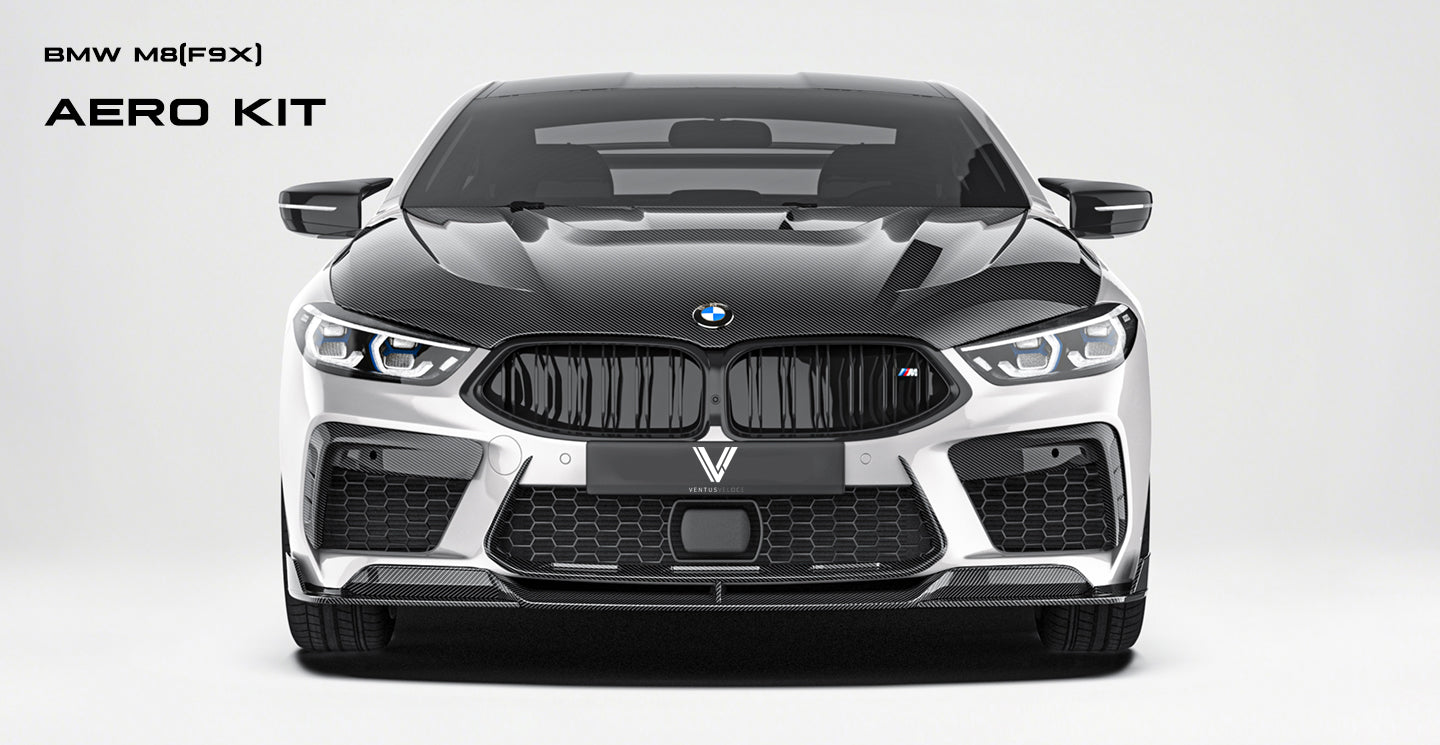 BMW M8 M8C F91 F92 F93 2019-ON with Aftermarket Parts - PT Hood Trim Carbon Fiber from Ventus Veloce