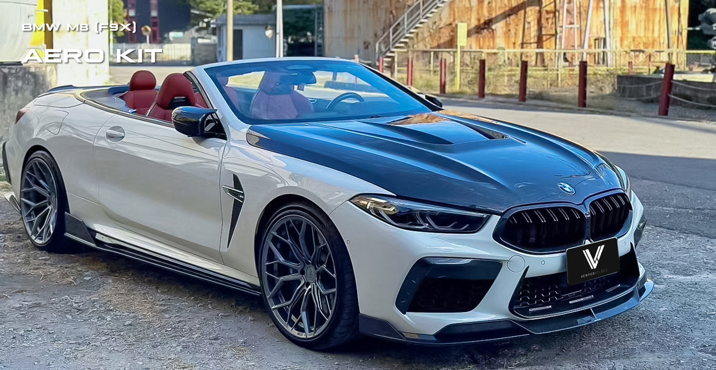 BMW M8 M8C F91 F92 F93 2019-ON with Aftermarket Parts - PT Hood Trim Carbon Fiber from Ventus Veloce
