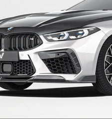 BMW M8 M8C F91 F92 F93 2019-ON with Aftermarket Parts - PT Front Bumper Upper Valences Pre-preg Carbon Fiber from Ventus Veloce