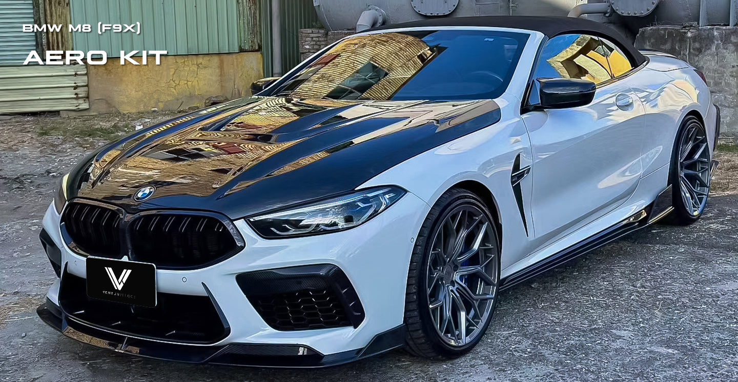 BMW M8 M8C F91 F92 F93 2019-ON with Aftermarket Parts - PT Hood Trim Carbon Fiber from Ventus Veloce