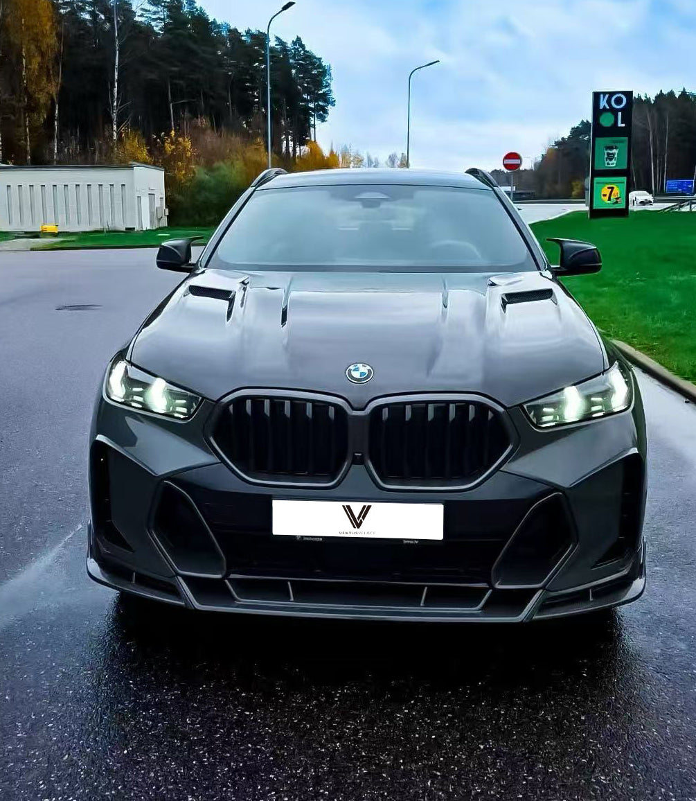 BMW X6 M60I xDrive40i G06 LCI 2024-ON with Aftermarket Parts - PT Front Lip Pre-preg Carbon Fiber from Ventus Veloce