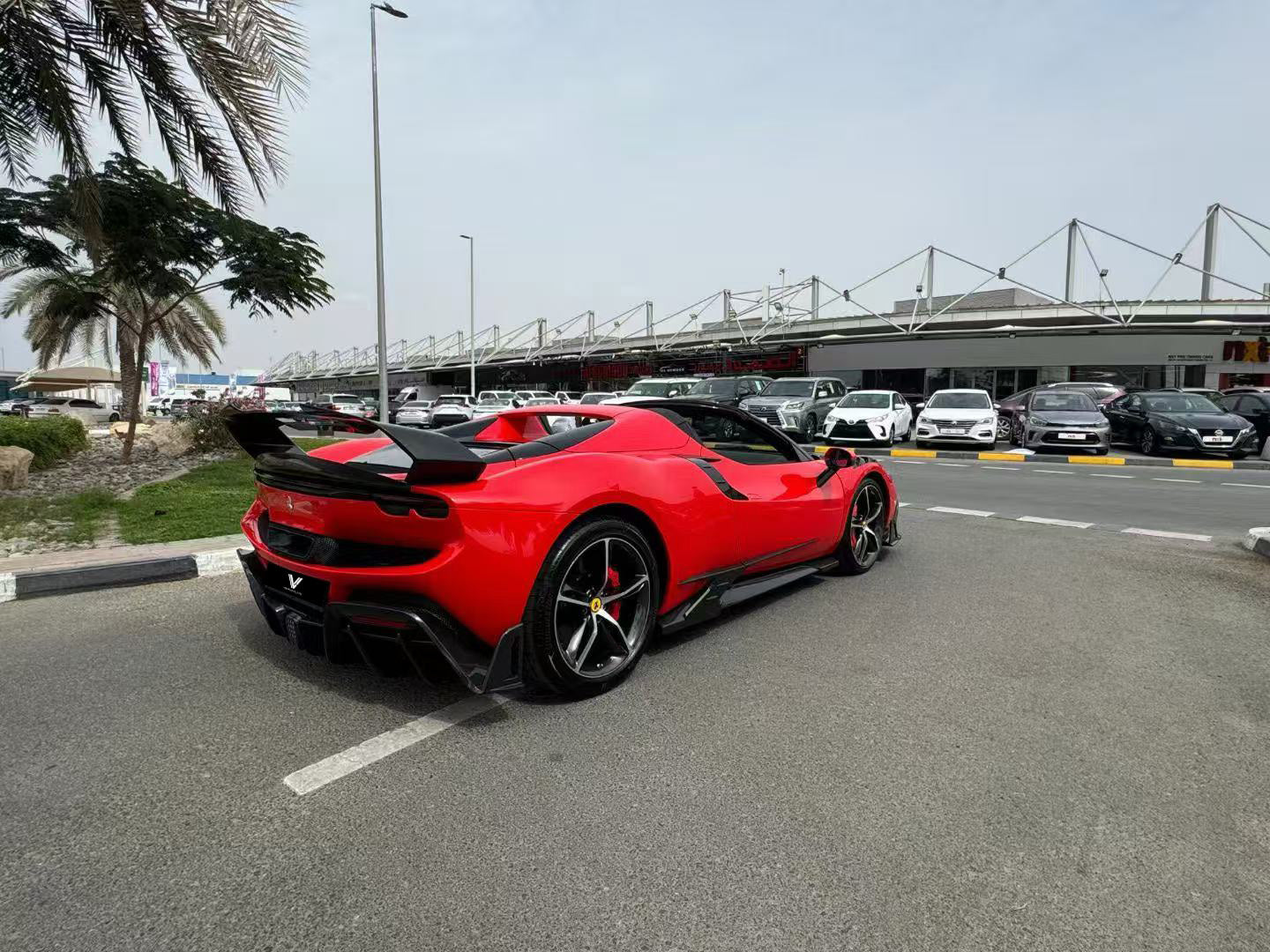 Ferrari 296 GTB GTS with Aftermarket Parts - Side Skirts FRP / Carbon Fiber from Ventus Veloce