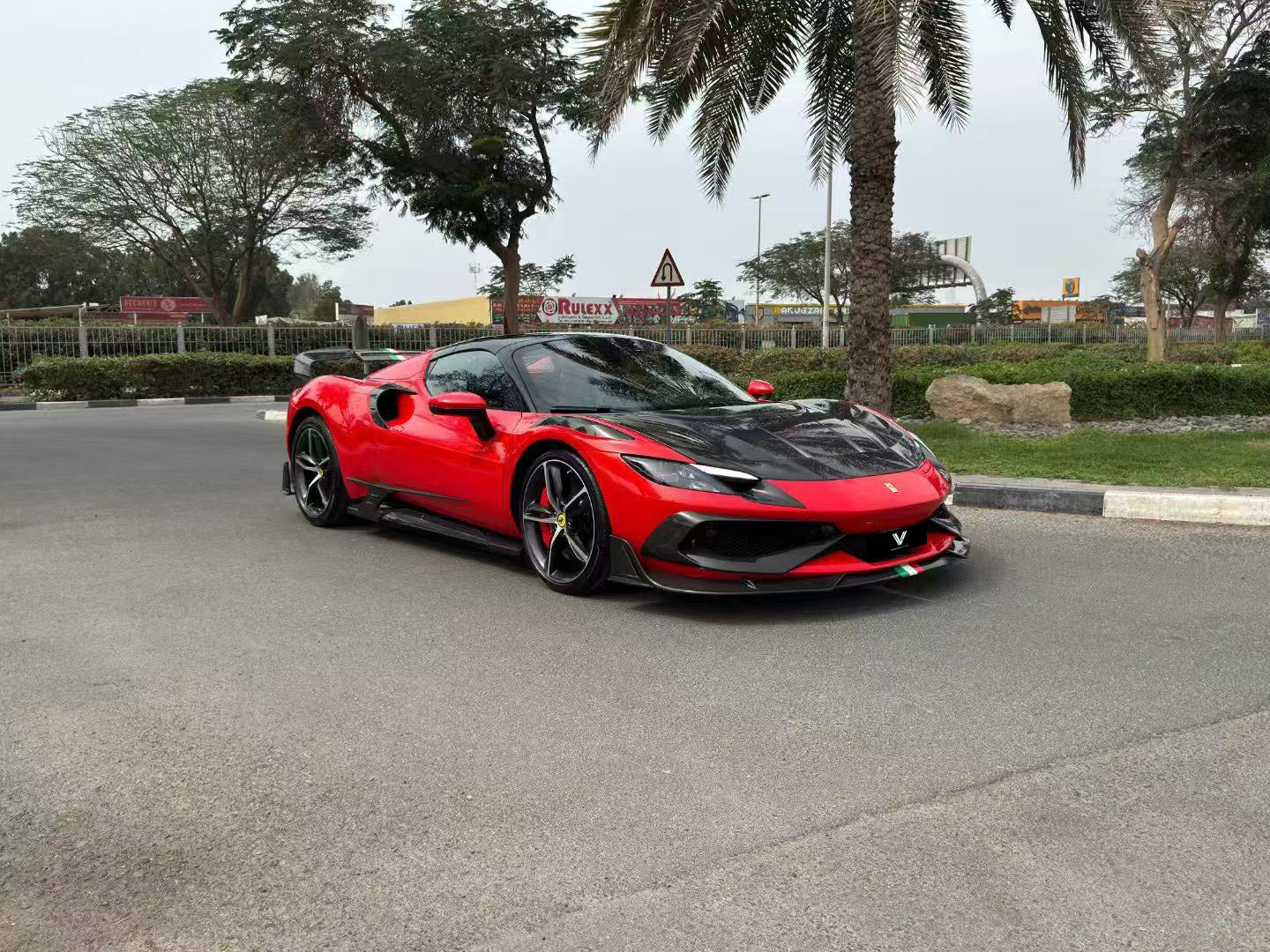 Ferrari 296 GTB GTS with Aftermarket Parts - Side Skirts FRP / Carbon Fiber from Ventus Veloce